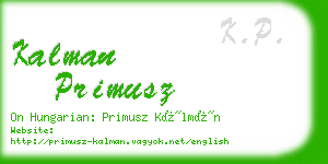 kalman primusz business card